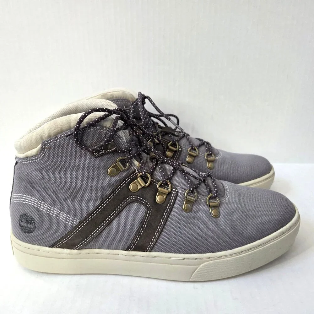 Timberland Boots Mens 10.5 Gray Dauset Hiker Canvas Chukka Ankle Casual Shoes